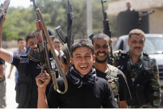 Elementos de la Brigada Ghuraba Al -Sham